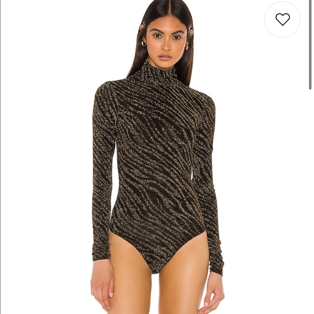h:ours zebra glitter bodysuit